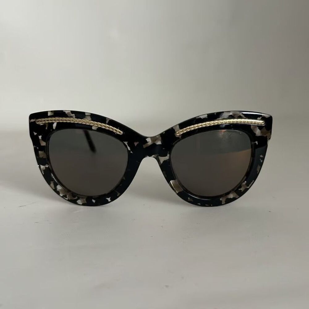 Bottega Veneta BV0036S Womens Sunglasses Cat Eye Black Tortoise Gold Made in